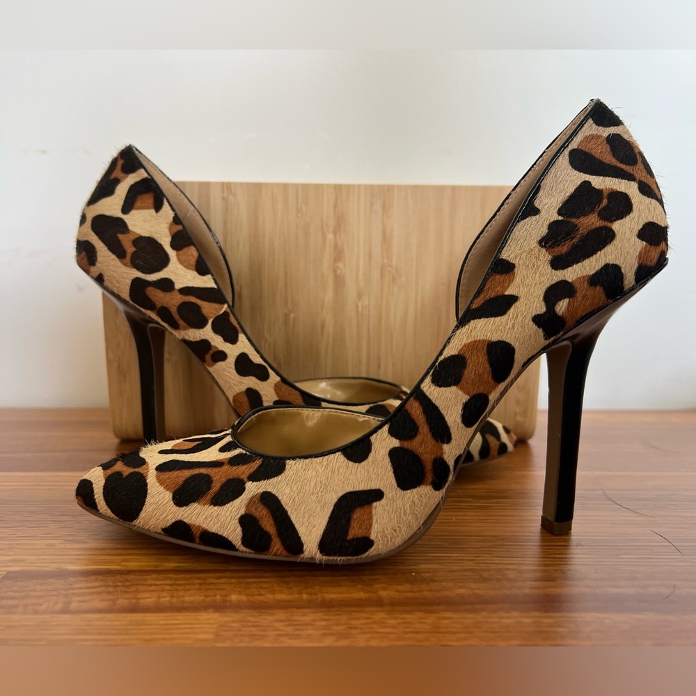 BCBG Shoes | BCBG Real Cow Hair Fur Leopard Pump | Color: Leopard | Size: 8.5M |